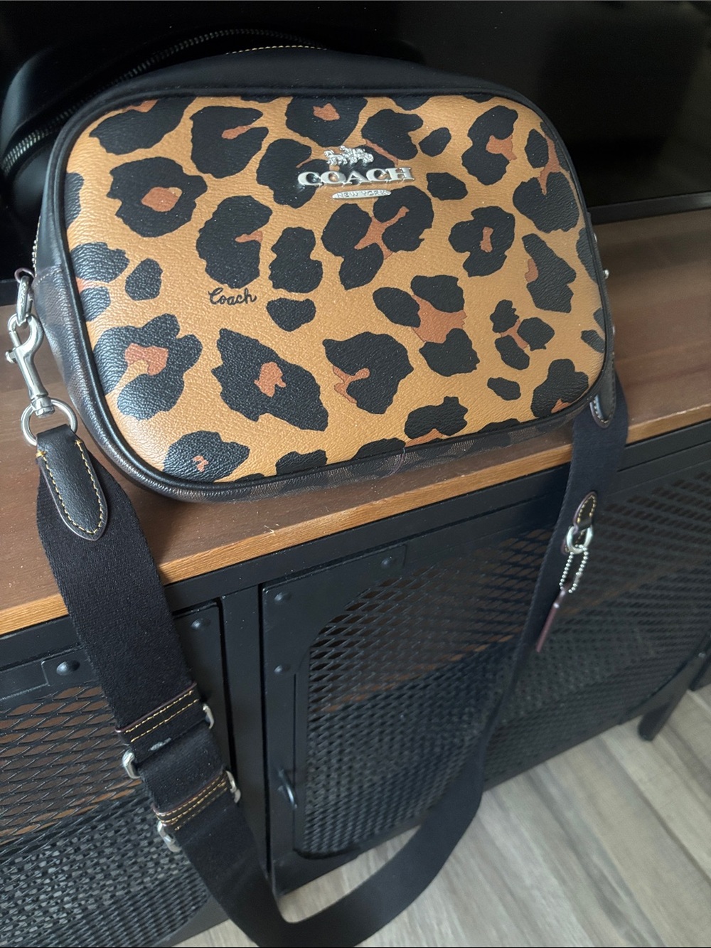 Coach Leopard-Print Crossbody Bag - Brown/Black